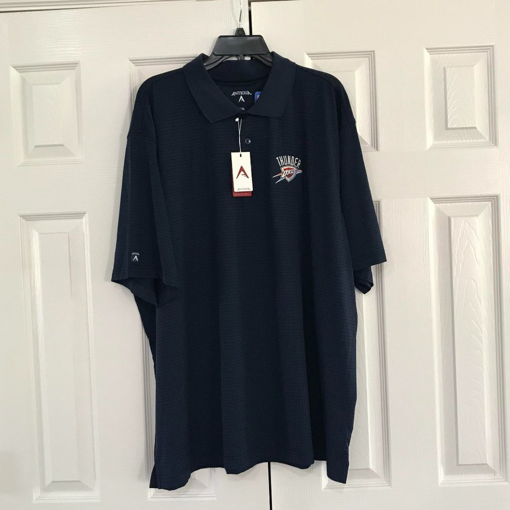 OKC THUNDER ANTIGUA NAVY BLUE MEN'S POLO NWT